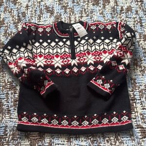 Hanna Andersson Black and Red Patterned Sweater- New with tags